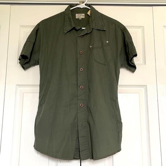Army style shirt sleeve button up shirt Energie M - Picture 1 of 7